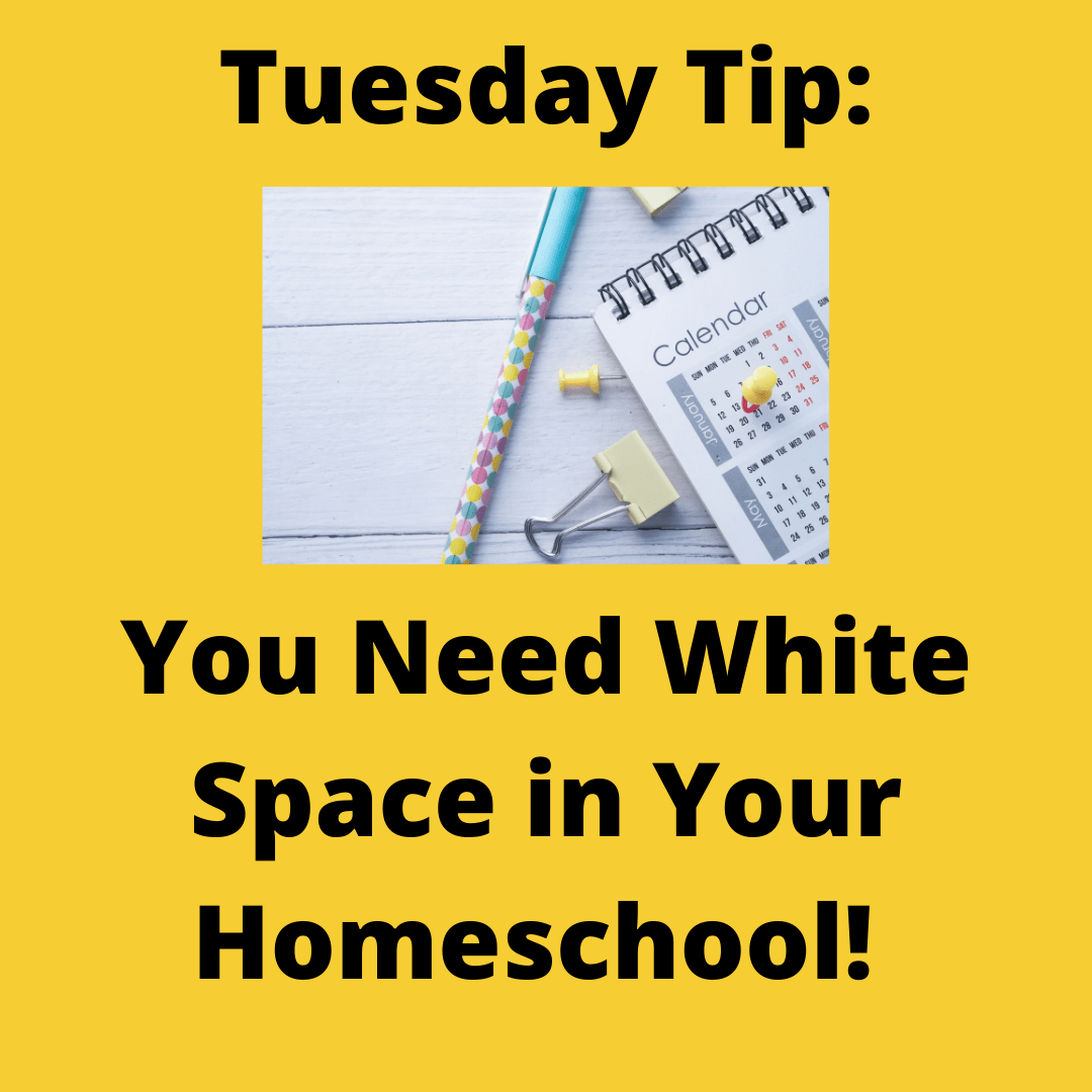 Tuesday Tips #4 The Importance of White Space for Your&nbsp;Homeschool